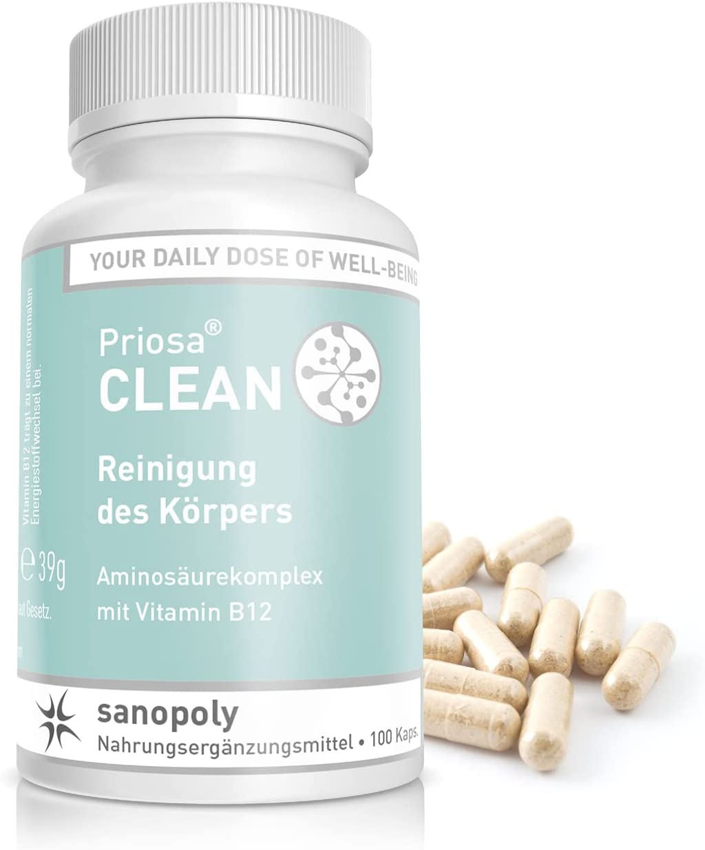 Sanopoly Priosa® CLEAN | 100 Kapseln | Aminosäuren und Vitalstoffe zur Reinigung des Körpers