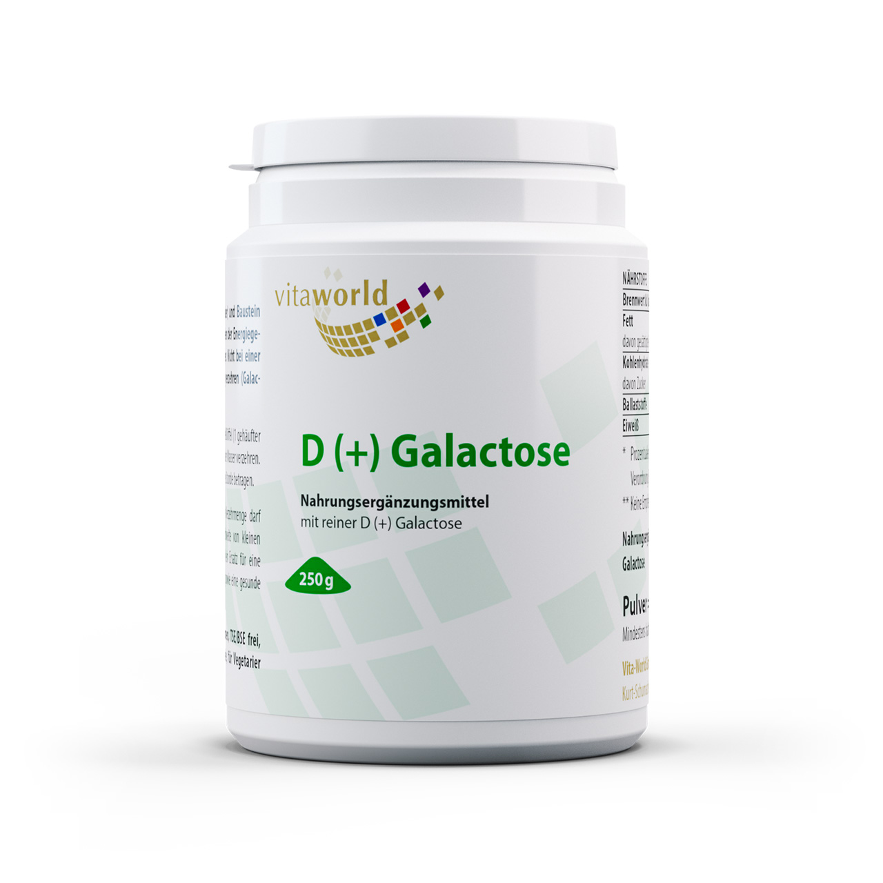 Vitaworld D(+) Galactose Pulver | 250g | ohne Zusätze | gluten- und laktosefrei