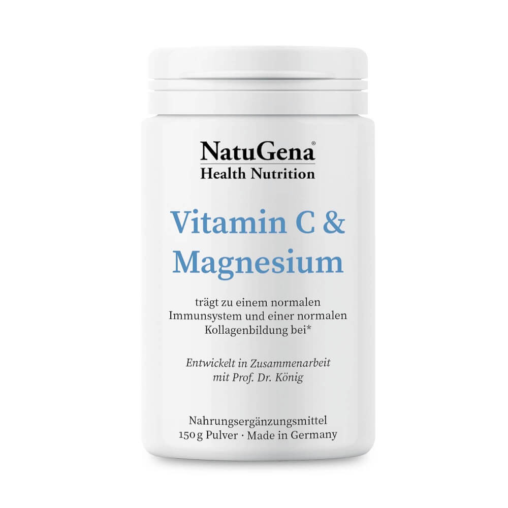 NatuGena Vitamin C & Magnesium | 150g Pulver | Tri-Magnesiumcitrat