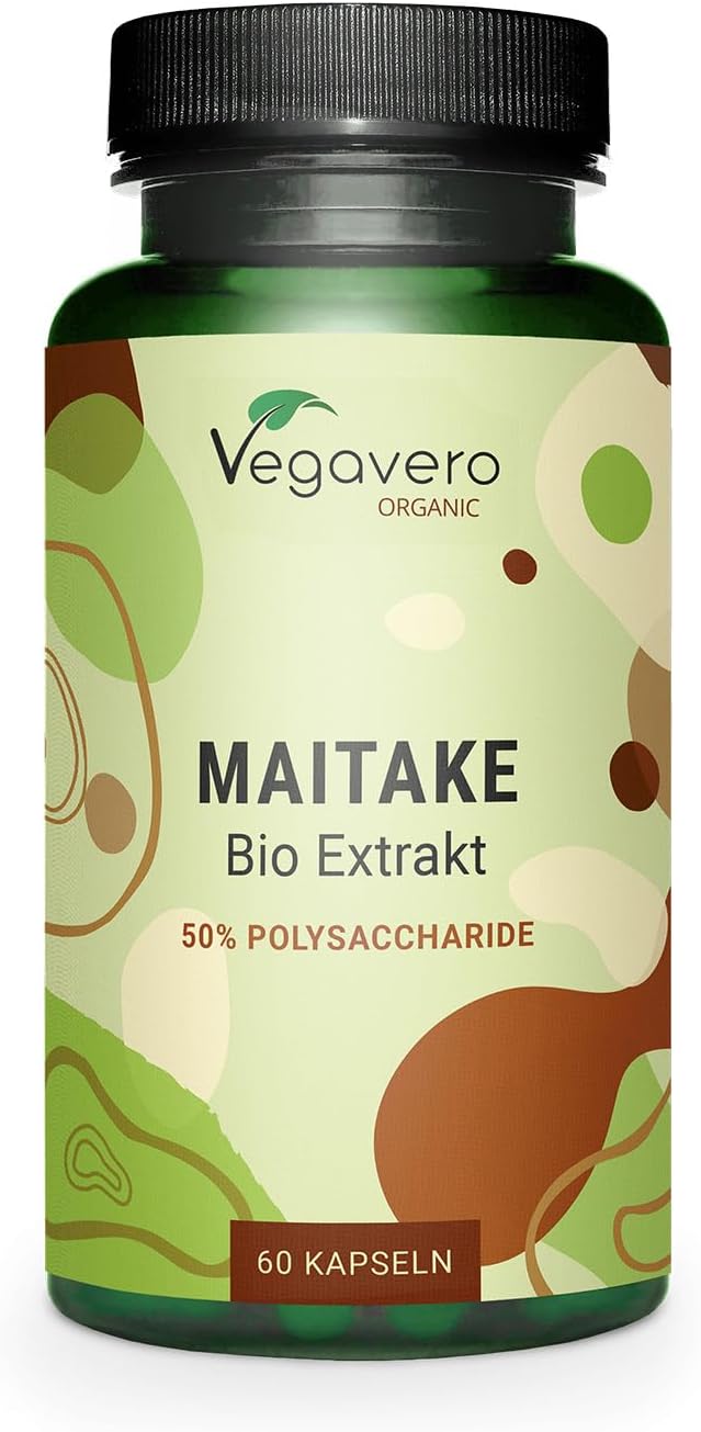 Vegavero Maitake BIO | 60 Kapseln | Vegan | Maitake Fruchtkörperextrakt | Ohne Zusatzstoffe