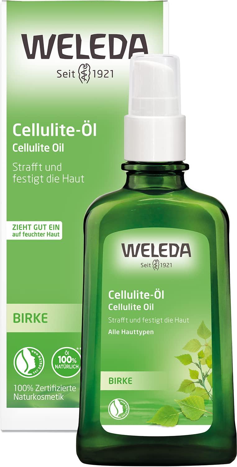 Weleda Birke Cellulite-Öl | 100 ml | Strafft und festigt die Haut | Herb-frischer Duft | Mit Aprikosenkern- und Jojobaöl | Für alle Hauttypen | Vegan