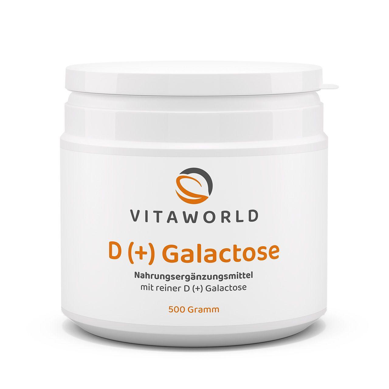 Vitaworld D(+)Galactose | 500 g | Hochreine Galactose 99,5% | Ohne Zusatzstoffe | Enzymatische Herstellung