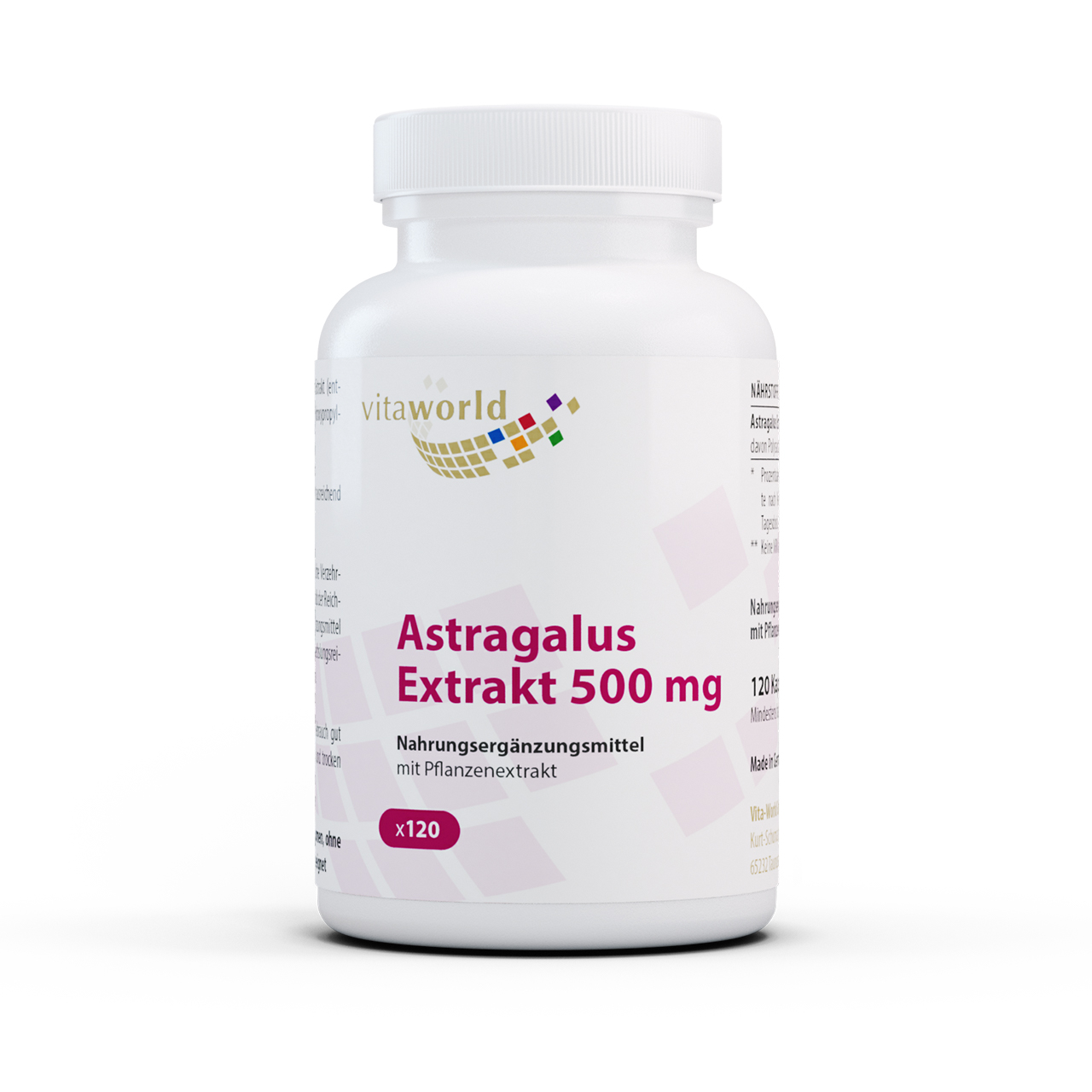 Vitaworld Astragalus Extrakt 500 mg | 120 Kapseln | vegan | gluten- und laktosefrei