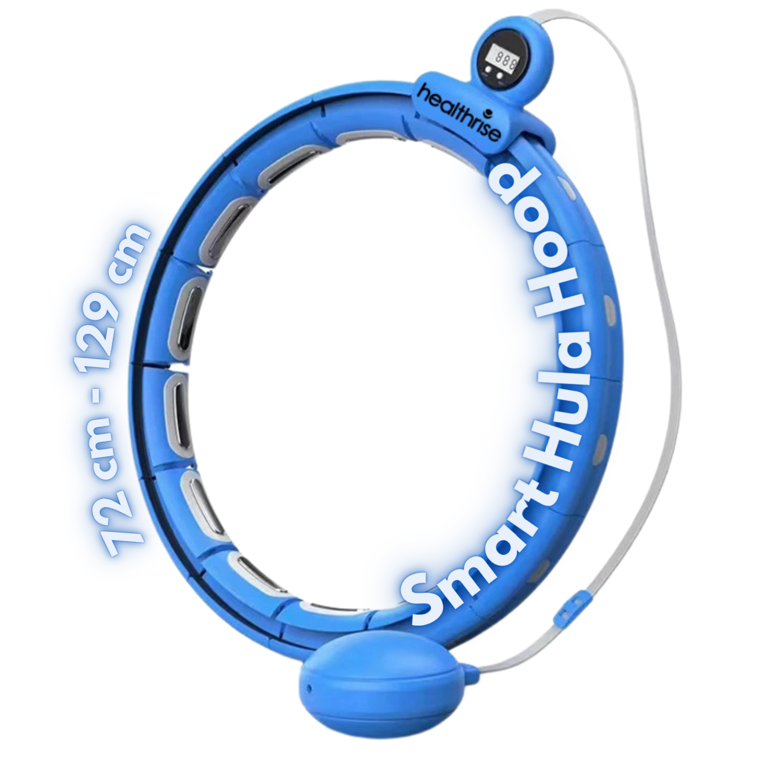 Health Rise Smart Hula Hoop | Hula-Hoop mit Zähler | Größenverstellbar | 72 - 129 cm | Zum Abnehmen und Trainieren | Besonders leise