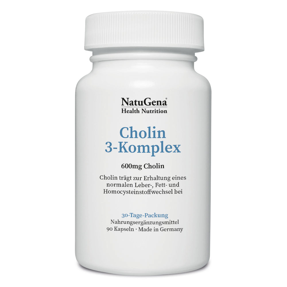 NatuGena Cholin-3-Komplex | 90 Kapseln | Hochwertige Cholin-Formen für den täglichen Bedarf