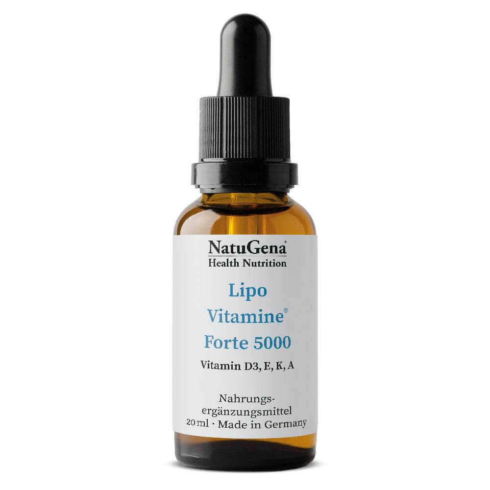 NatuGena LipoVitamine Forte 5000 | 20ml | Hochdosiertes Vitamin D3 in MCT-Öl | Für Immunstärke, Knochen- & Zellgesundheit