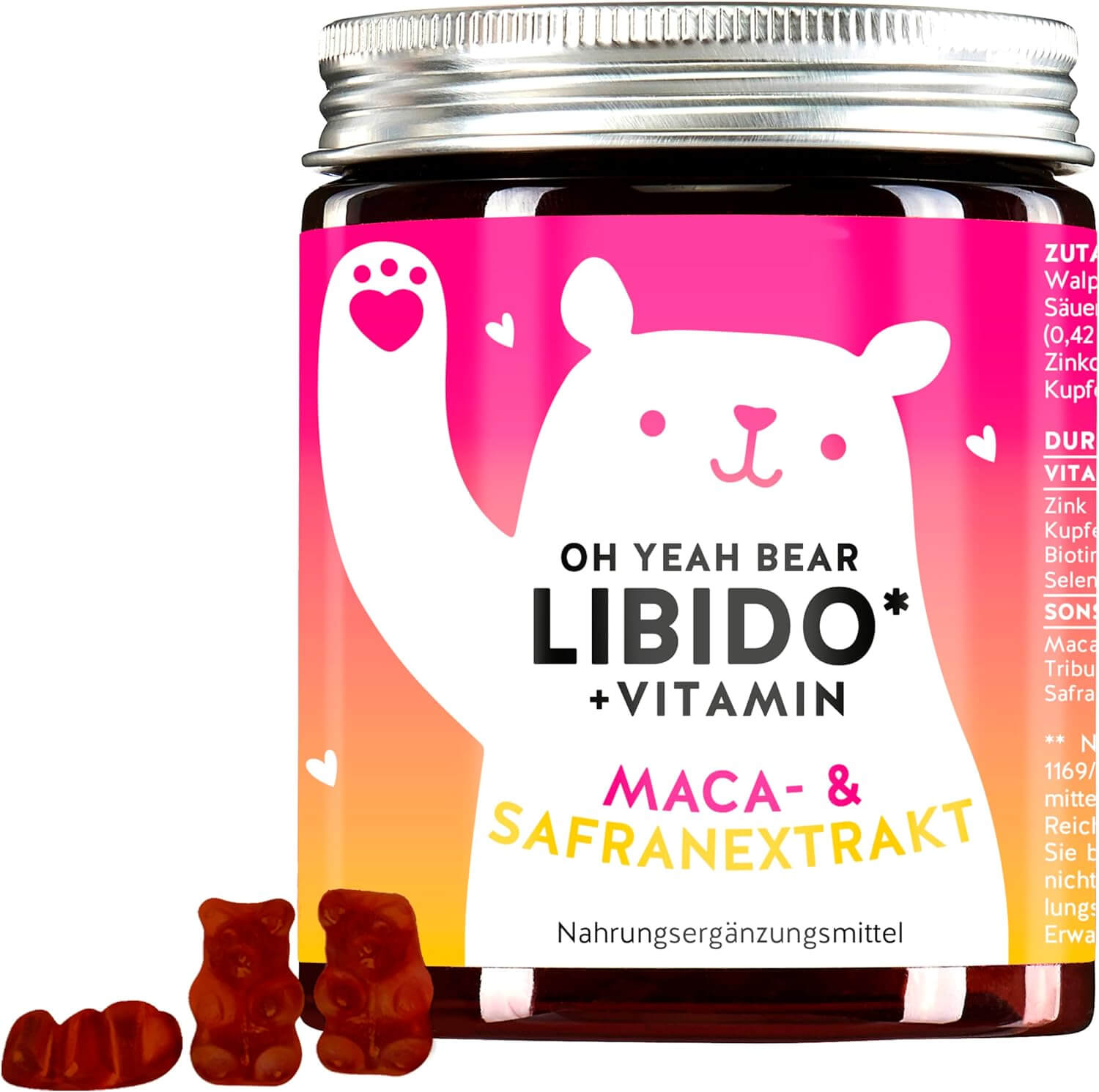 Bears with Benefits Oh Yeah Bear Libido + Vitamin | Mit Maca, Selen & Zink | 60 Stück