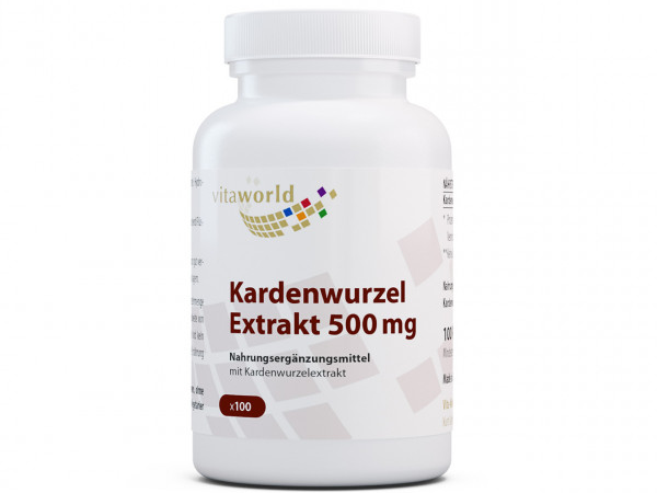 Vitaworld Kardenwurzel Extrakt 500 mg | 100 Kapseln | Natürliche Unterstützung für Küche und Naturheilkunde