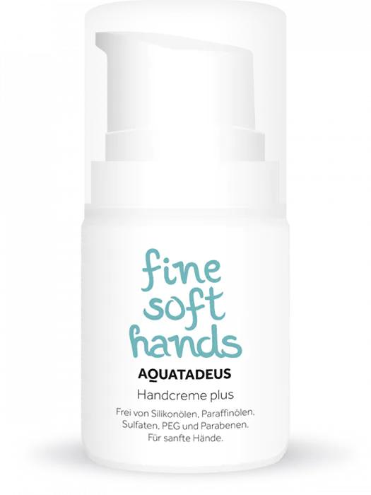 Aquatadeus Handcreme plus | 50ml | fine soft hands | Maximal verträgliche, hypoallergene Akutpflege für empfindliche Hände