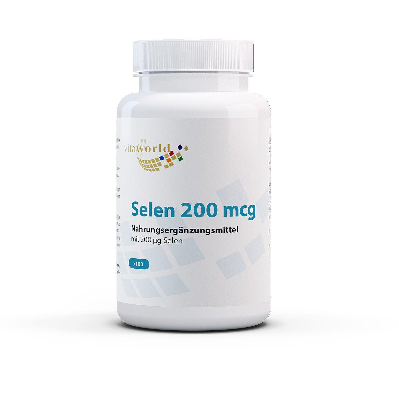 Vitaworld Selen 200 mcg | 100 Kapseln | Essenzielles Spurenelement | Schutz vor oxidativem Stress | Unterstützung des Immunsystems | Vegan