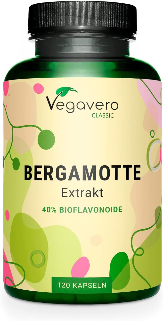 Vegavero Bergamotte Extrakt | 120 Kapseln | 40% Bioflavonoide | Vegan | Ohne Zusatzstoffe