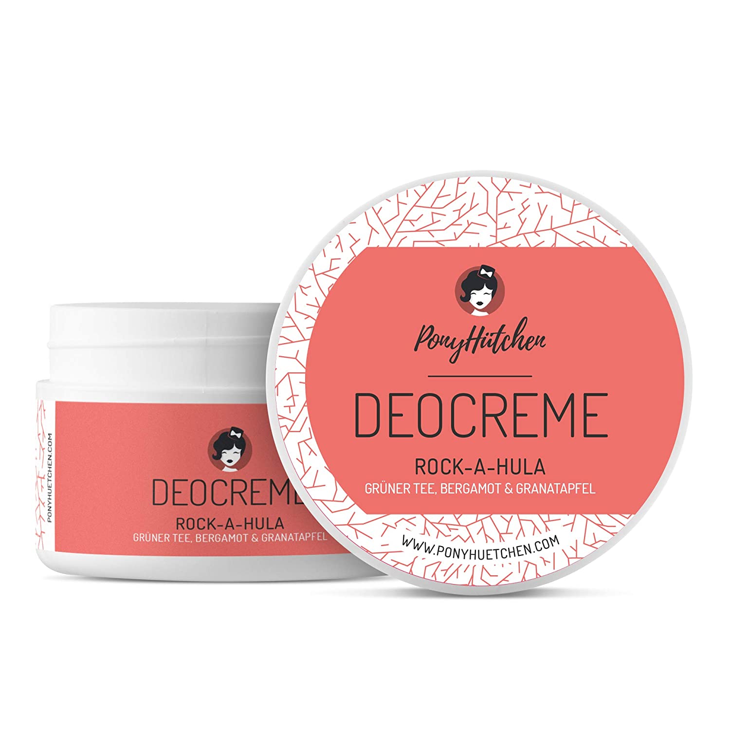 PonyHütchen Deocreme Rock-A-Hula | 50ml | Grüner Tee, Bergamot & Granatapfel | Bio Qualität | ohne Aluminiumsalze | vegan