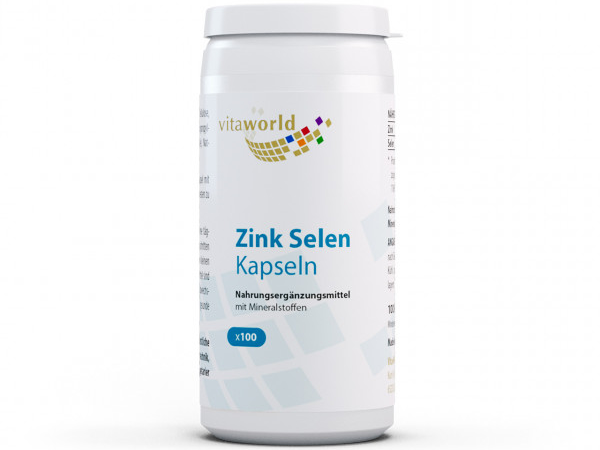 Vitaworld Zink Selen | 100 Kapseln - Vegan, Immunsystem & Zellschutz