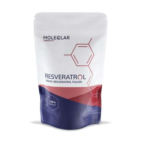 MoleQlar Resveratrol Pulver | 30g | Hochreines trans-Resveratrol, unterstützt Zellgesundheit und Langlebigkeit, ultrarein