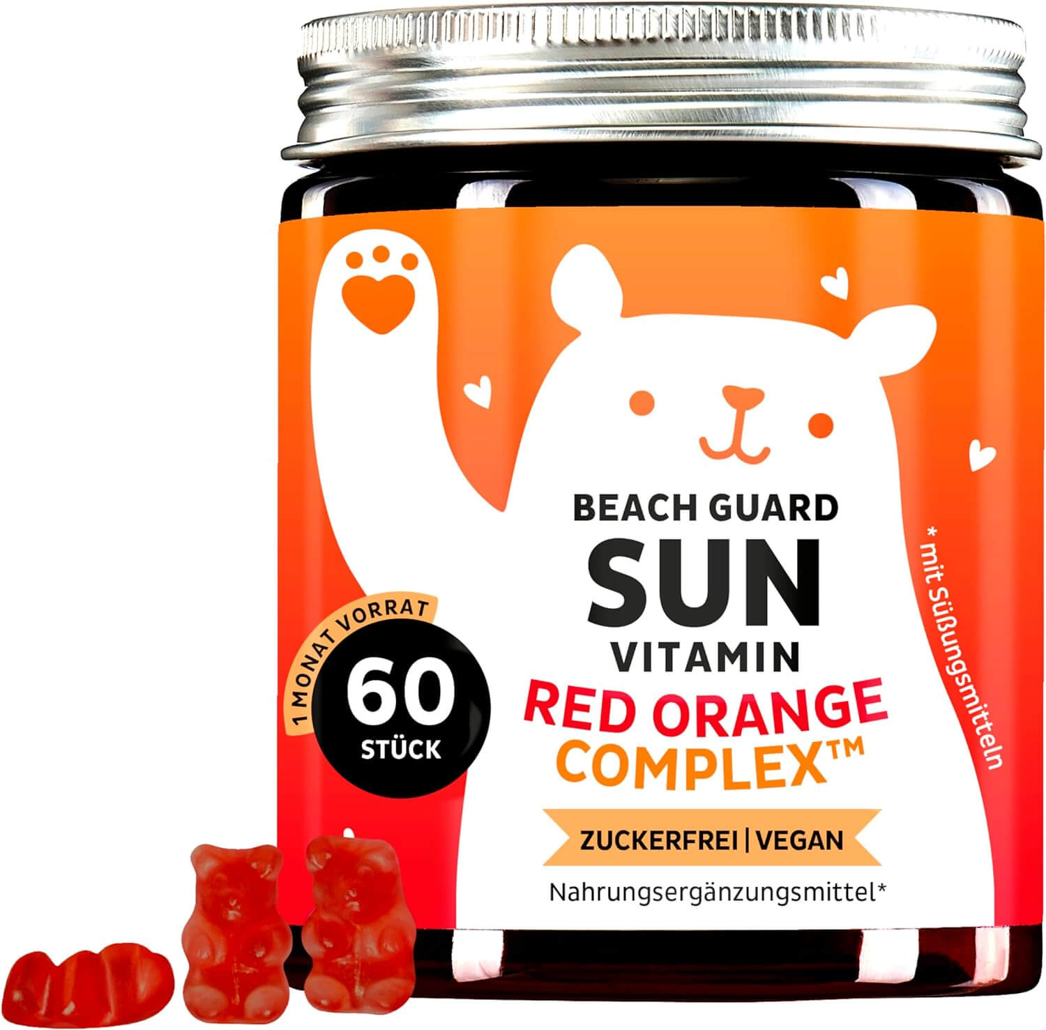Bears with Benefits Beach Guard Sun | Red Orange Complex | 60 Stück | vegan | zuckerfrei