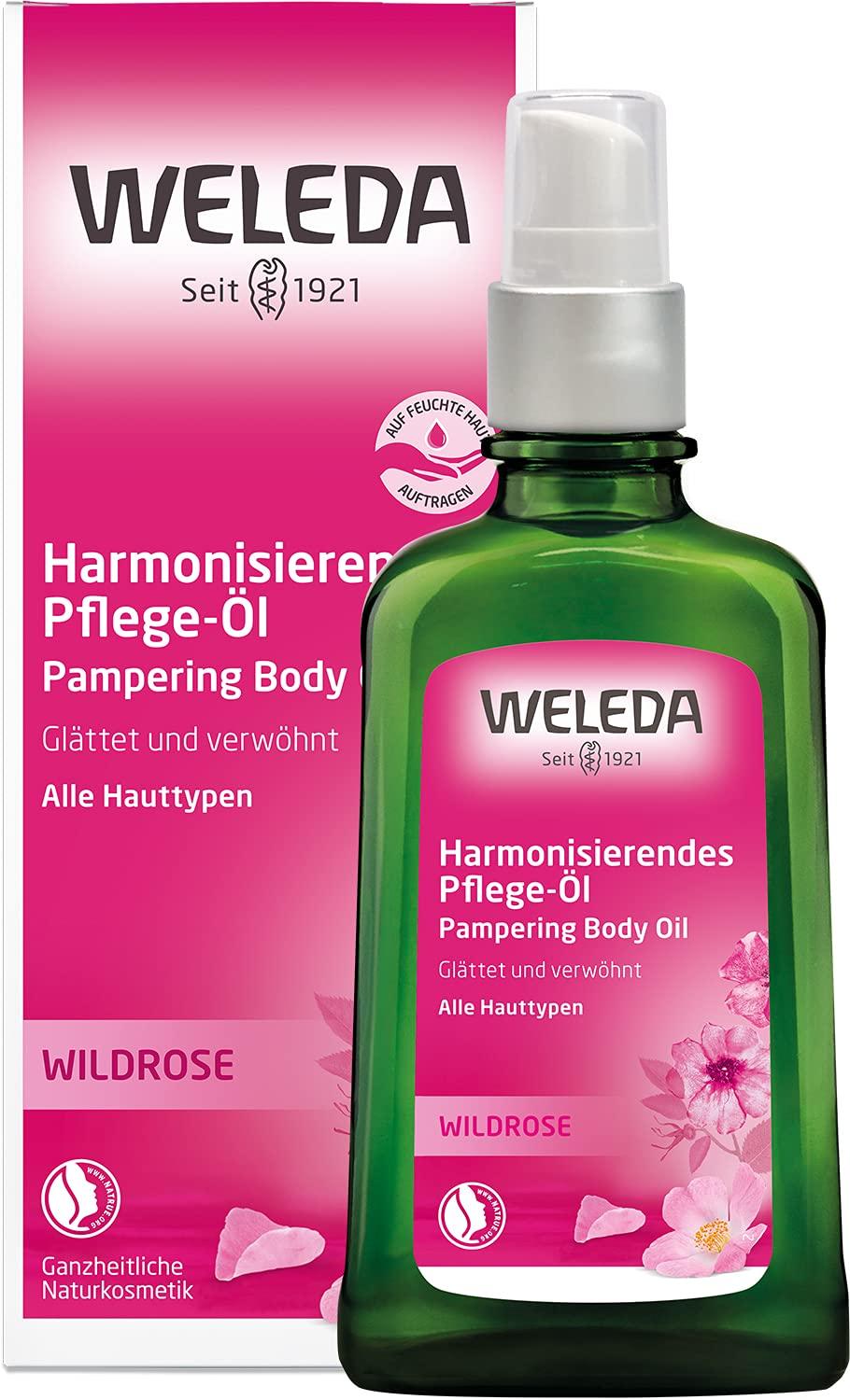 Weleda Wildrose Harmonisierendes Pflege-Öl | 100 ml | Glättet und verwöhnt | Mit ätherischem Rosenöl | Feuchtigkeitsspendend | Für alle Hauttypen