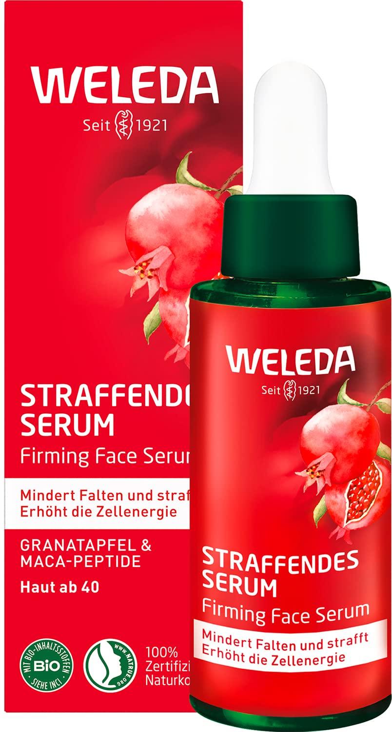 Weleda Straffendes Serum Granatapfel & Maca-Peptide | 30 ml | Zellerneuerung | Mindert Falten | Für straffe Haut | Mit Antioxidantien | Vegan