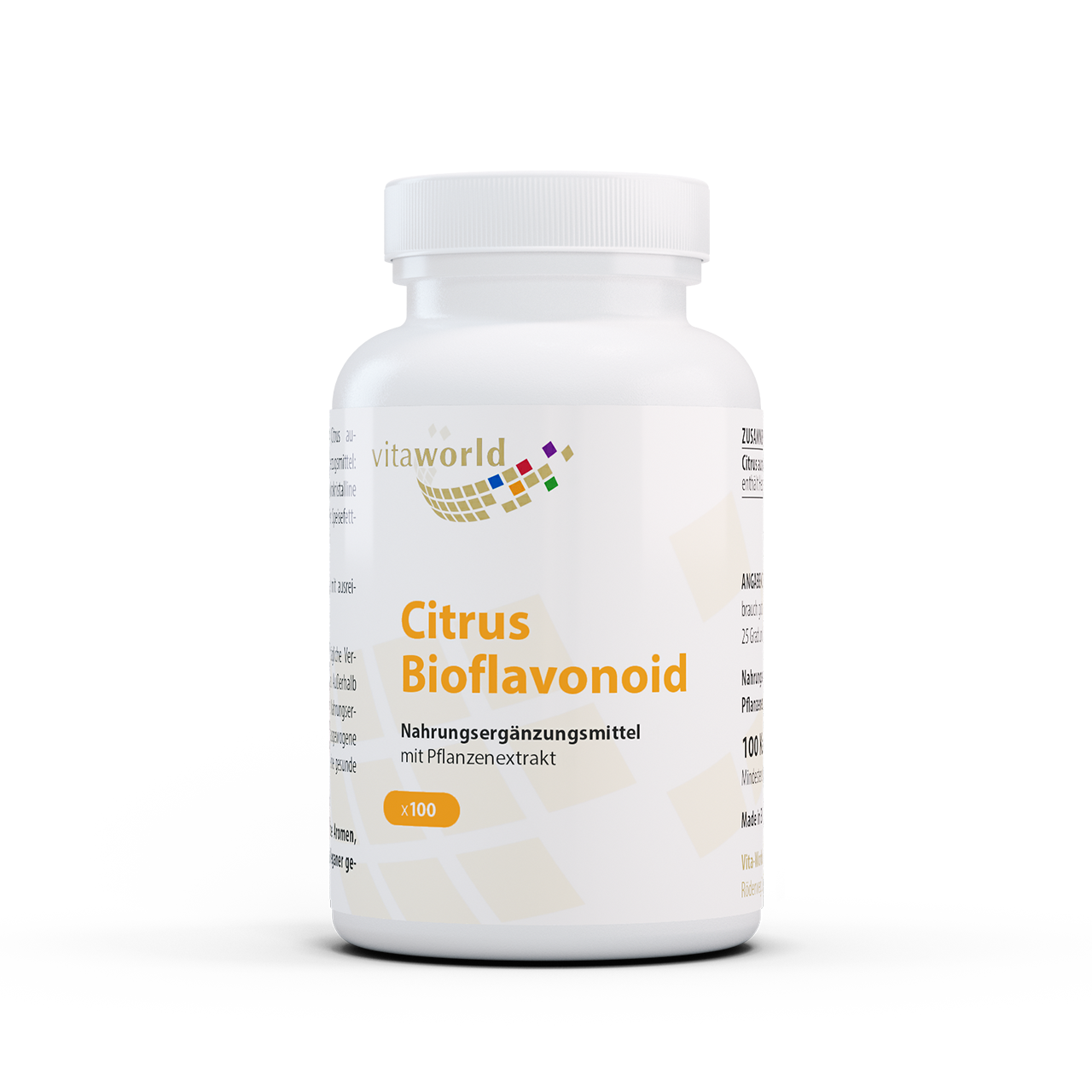 Vitaworld Citrus Bioflavonoid | 100 Kapseln | 100 % Hesperidin aus der Bitterorange | vegan | gluten- und laktosefrei