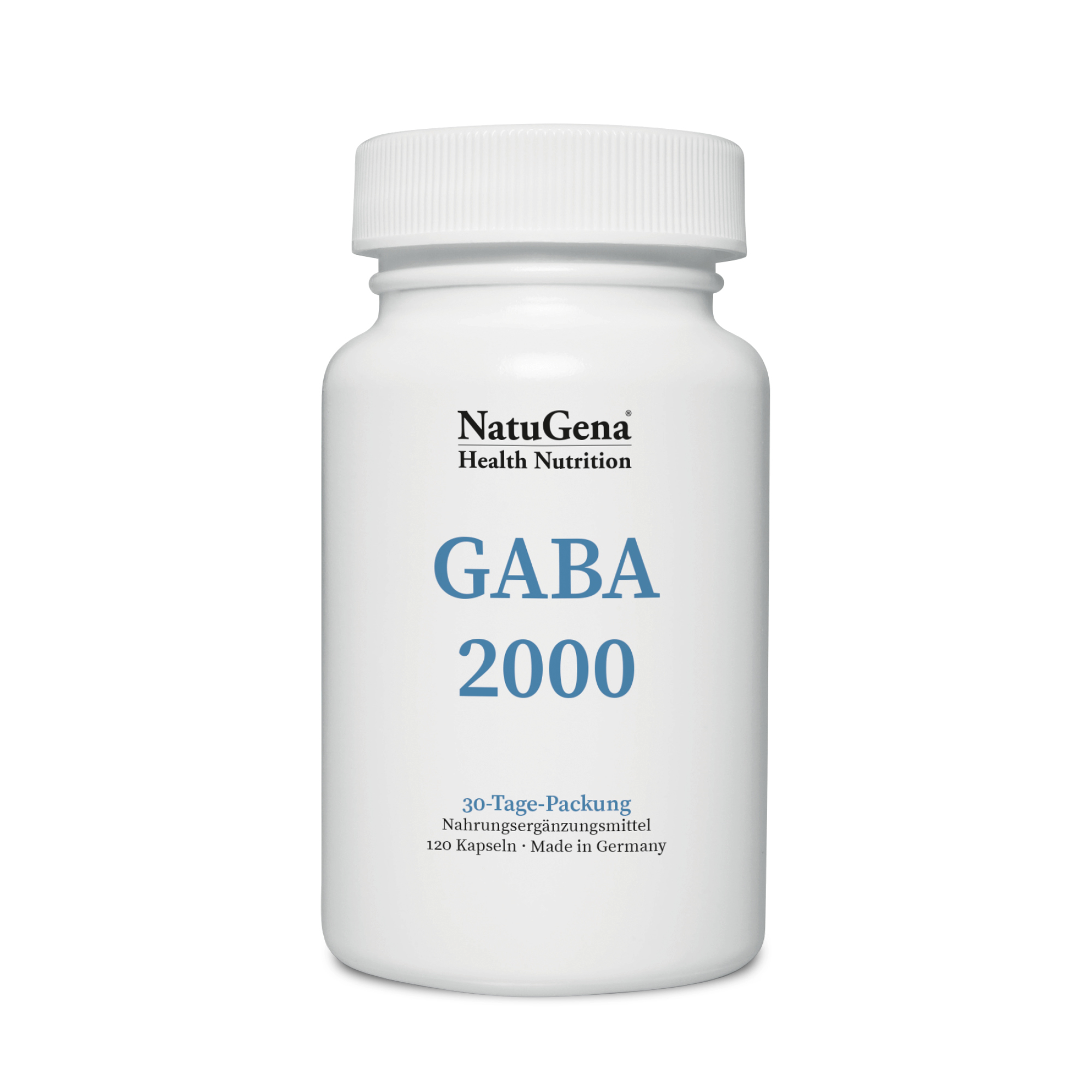 NatuGena GABA 2000 | 120 Kapseln | Hochdosierte Gamma-Aminobuttersäure, 2000 mg pro Tagesdosis