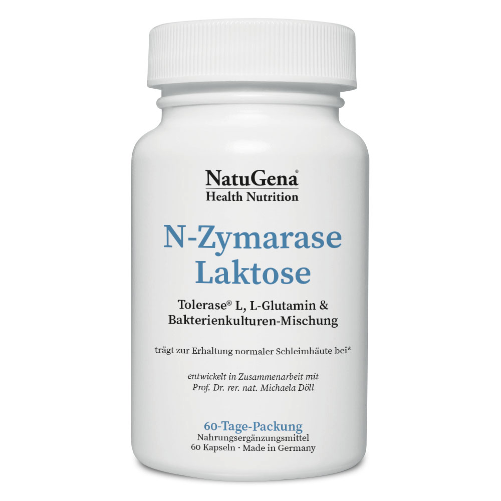 NatuGena N-Zymarase Laktose | 60 Kapseln | Enzym zur Laktoseverdauung