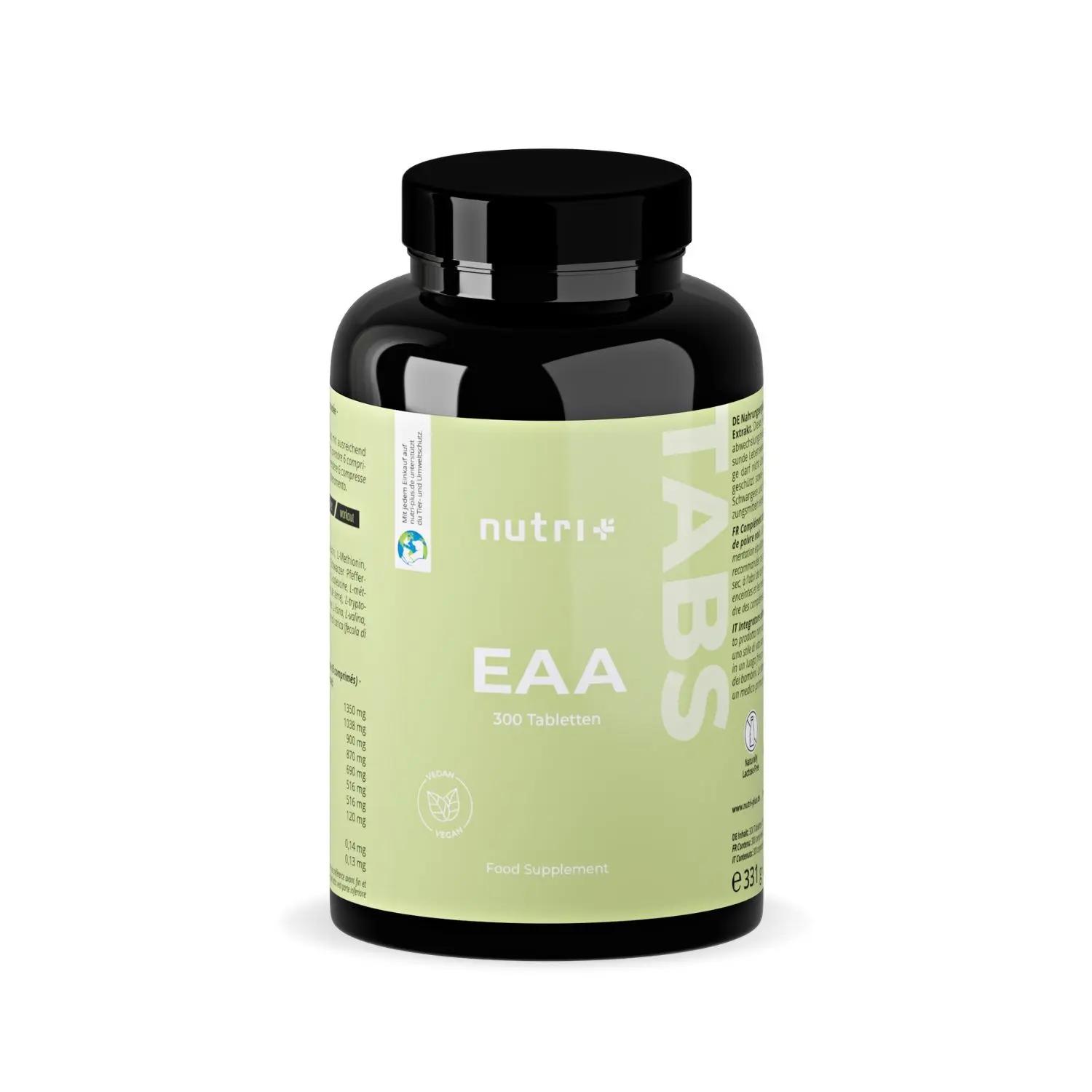 nutri+ EAA | 300 Tabletten | Essentielle Aminosäuren für Muskelwachstum & Erhalt