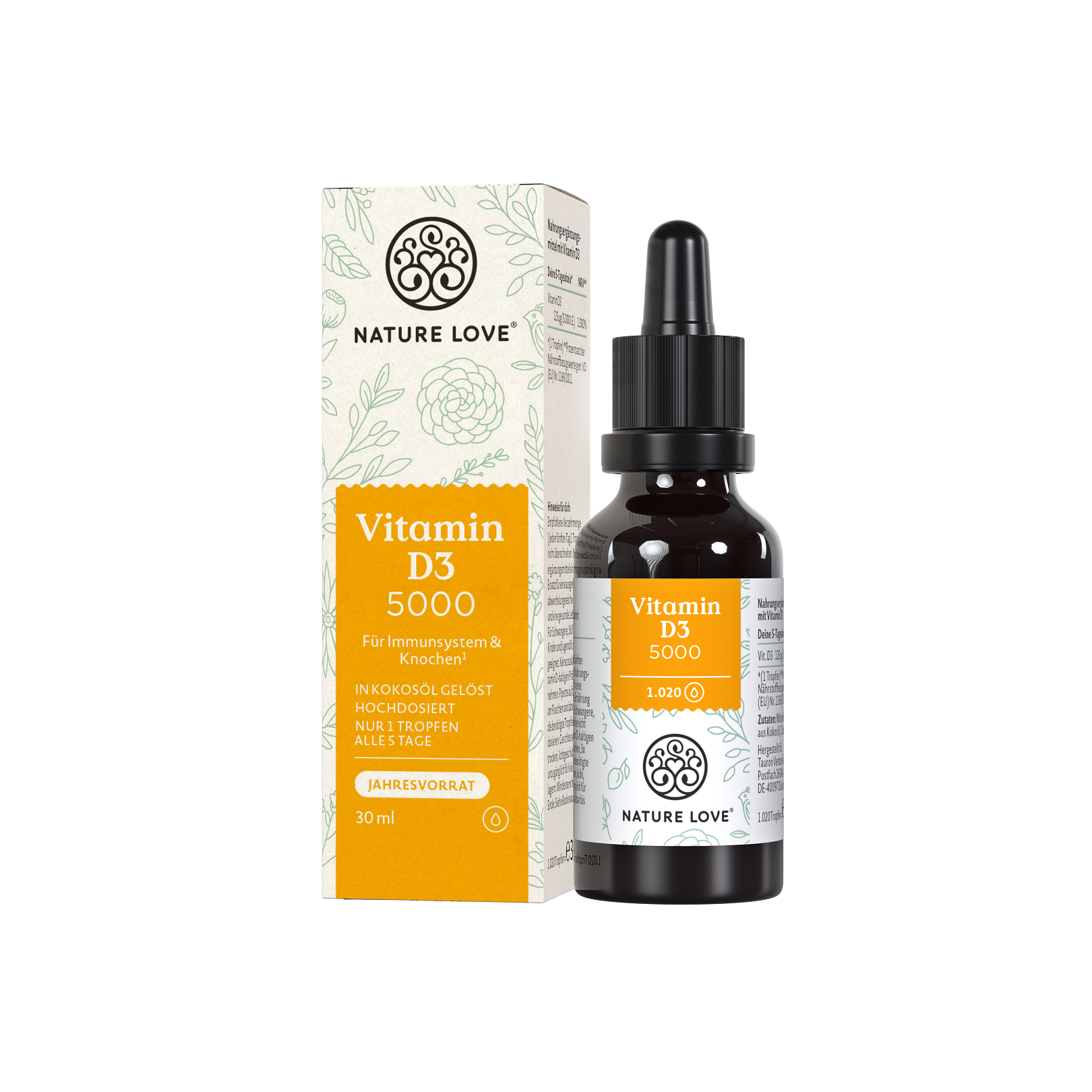 Nature Love Vitamin D3 5000 | 30ml | vegetarisch