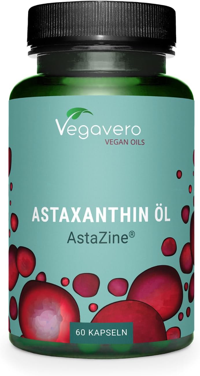 Vegavero Astaxanthin Öl | 60 Kapseln | 8 mg | CO2-Extraktion | Vegan