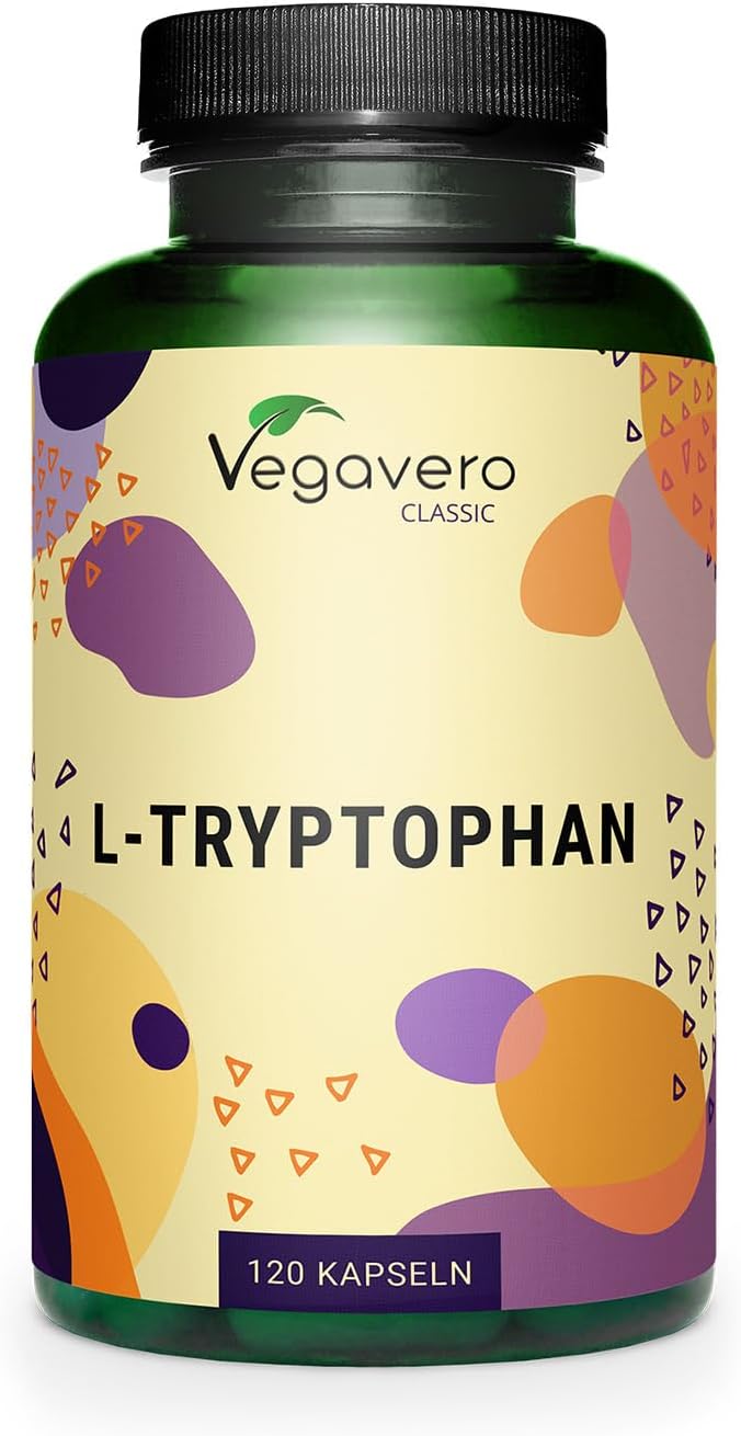 Vegavero L-Tryptophan | 120 Kapseln | Aminosäure | Vegan | Unterstützt Serotoninbildung | Fördert Schlafqualität