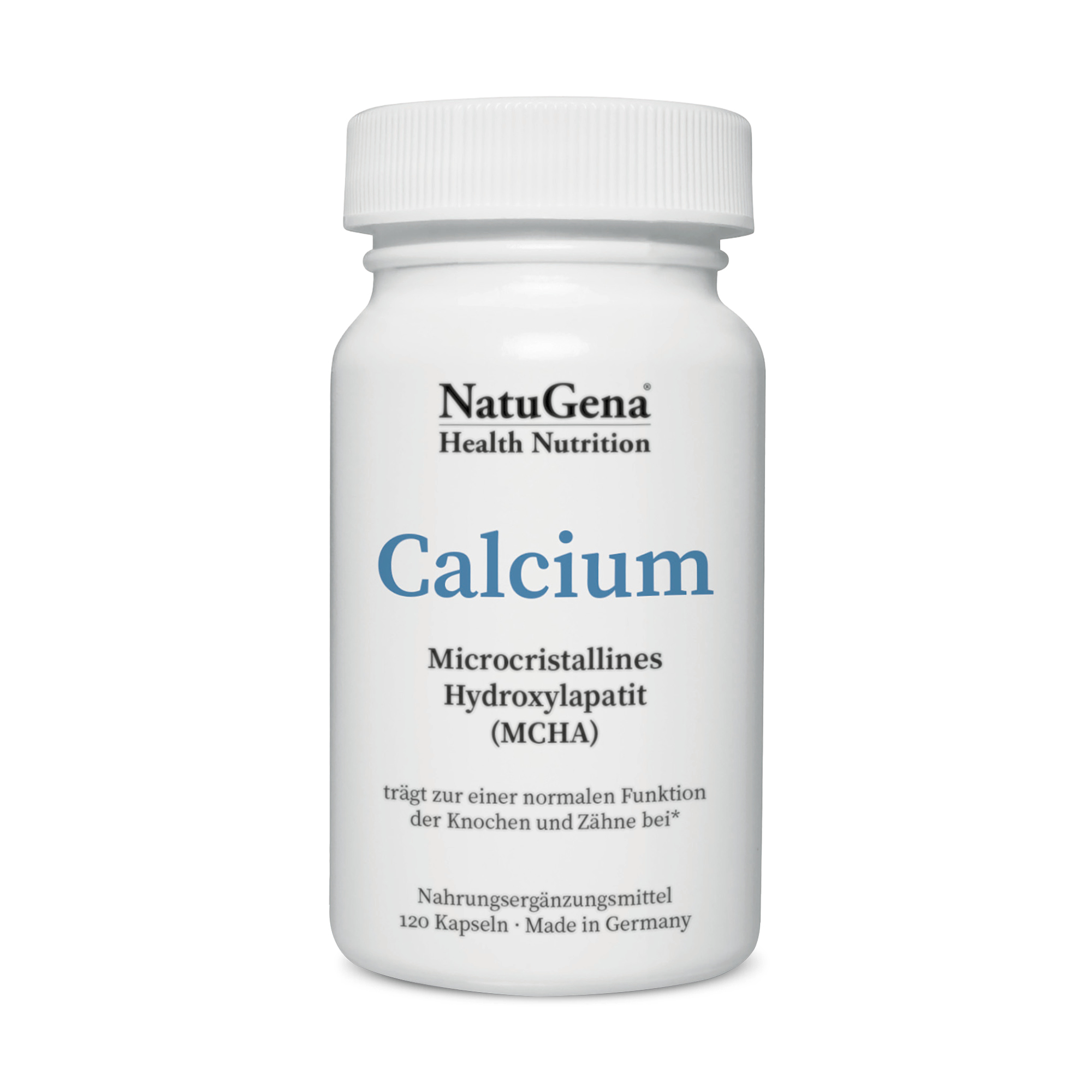 NatuGena Calcium (MCHA) | 120 Kapseln | Natürlicher Calcium-Komplex für gesunde Knochen, Nägel und Zähne