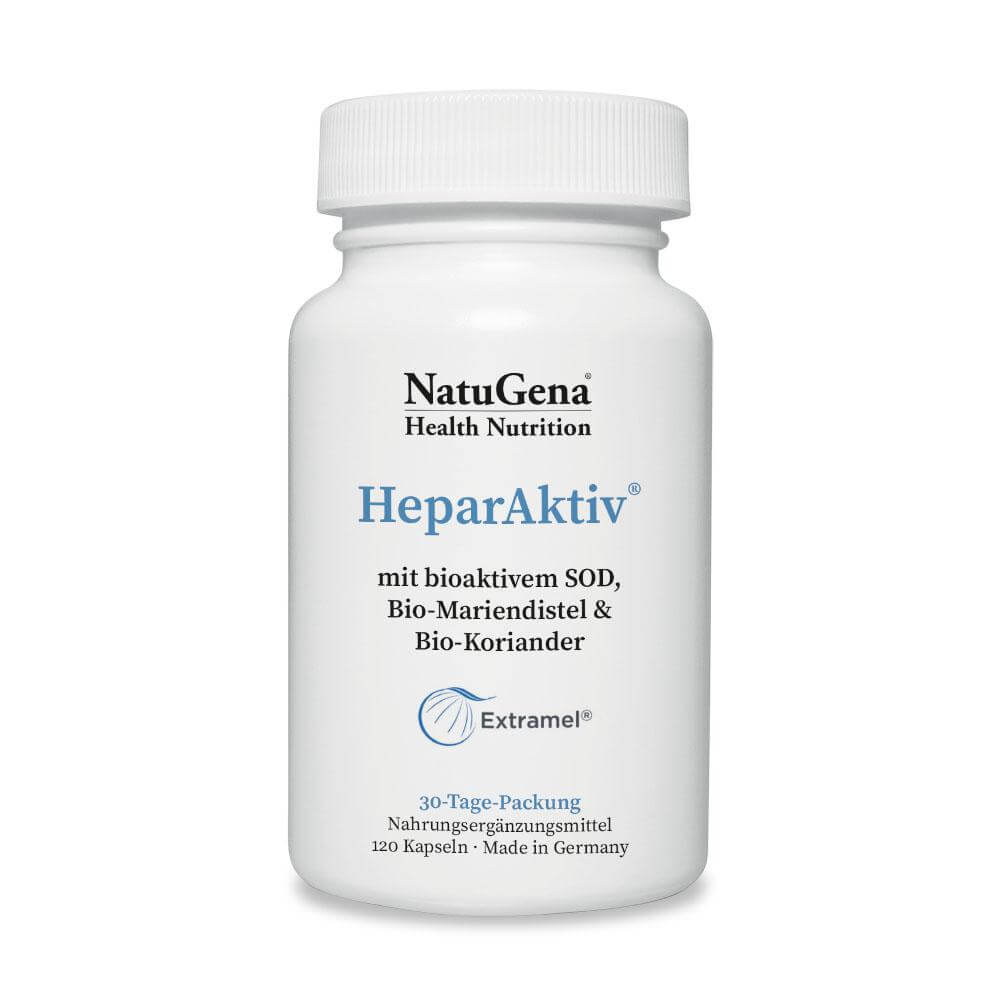 NatuGena HeparAktiv | 120 Kapseln | SOD, MSM, Bio-Mariendistel, Bio-Koriander & Bärlauch