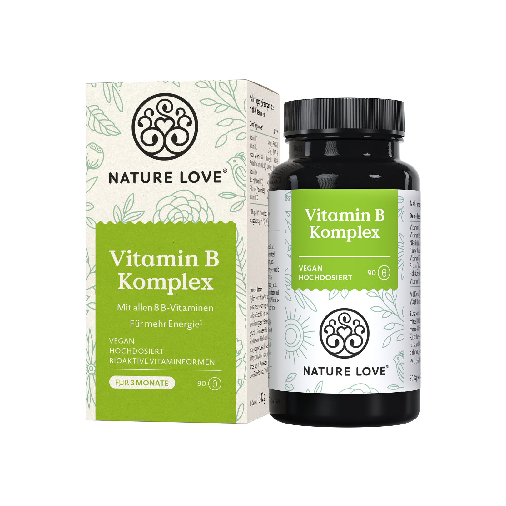 Nature Love Vitamin B Komplex | 90 Kapseln | vegan