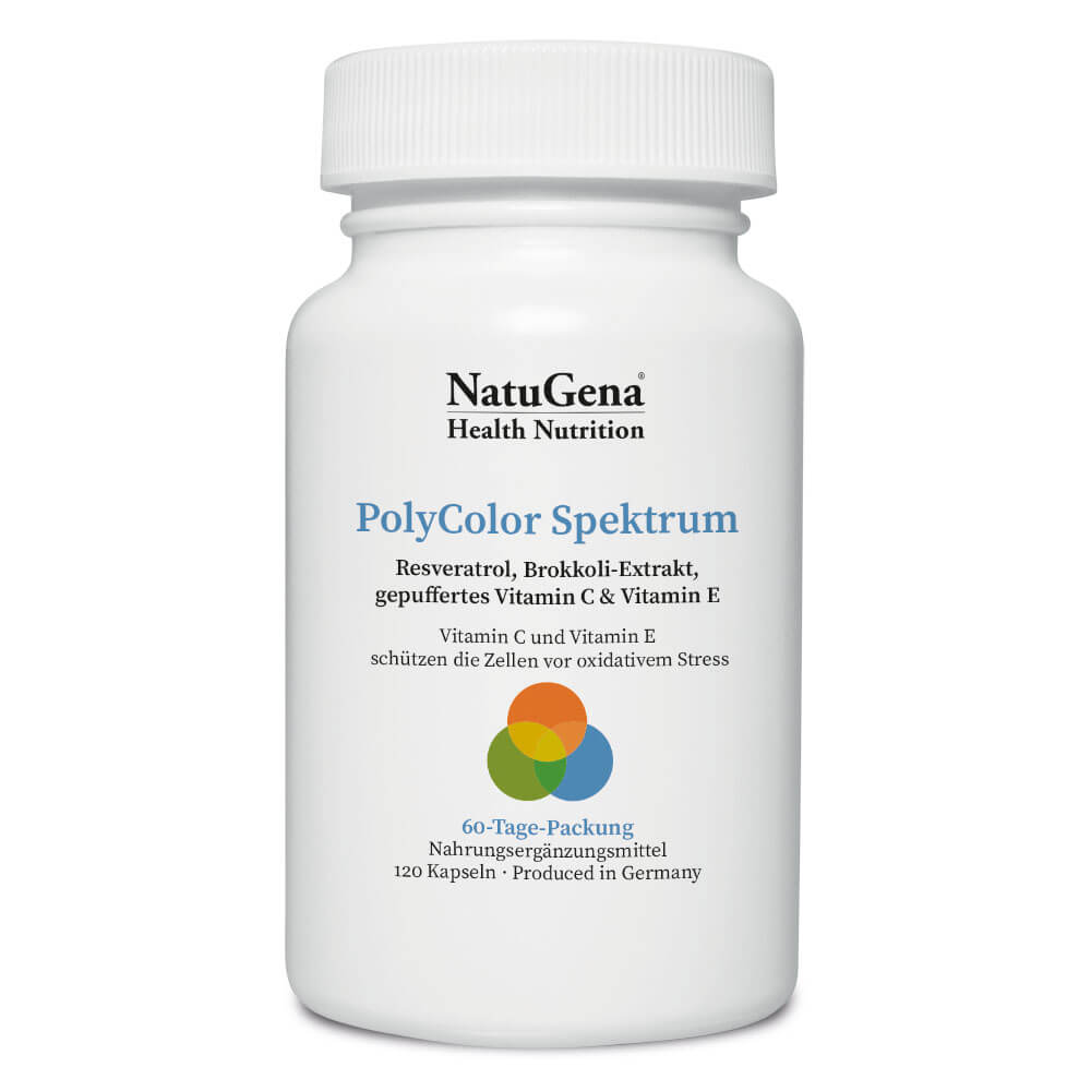 NatuGena PolyColor Spektrum | 120 Kapseln | Brokkoli-Extrakt, Trans-Resveratrol, Quercetin
