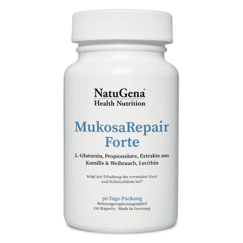 NatuGena MukosaRepair Forte | 210 Kapseln | Hochwertige Aminosäuren- und Pflanzenextrakte