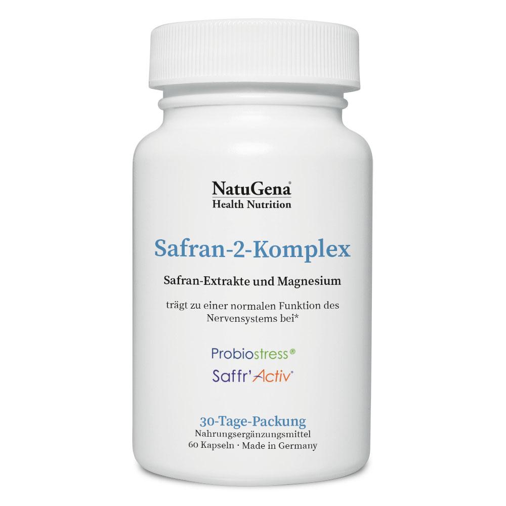 NatuGena Safran-2-Komplex | 60 Kapseln | Safran-Extrakte und Magnesium