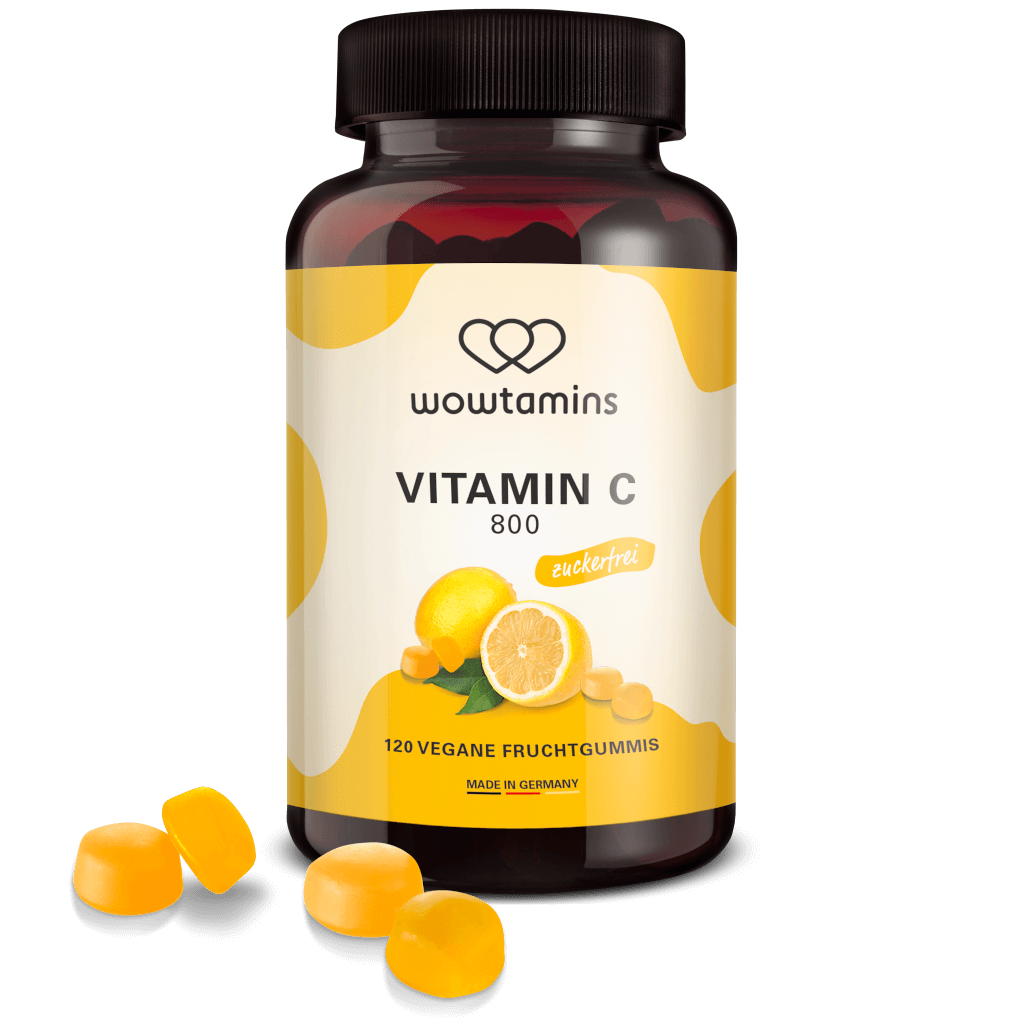 wowtamins Vitamin C 800 zuckerfrei | 120 vegane Fruchtgummis