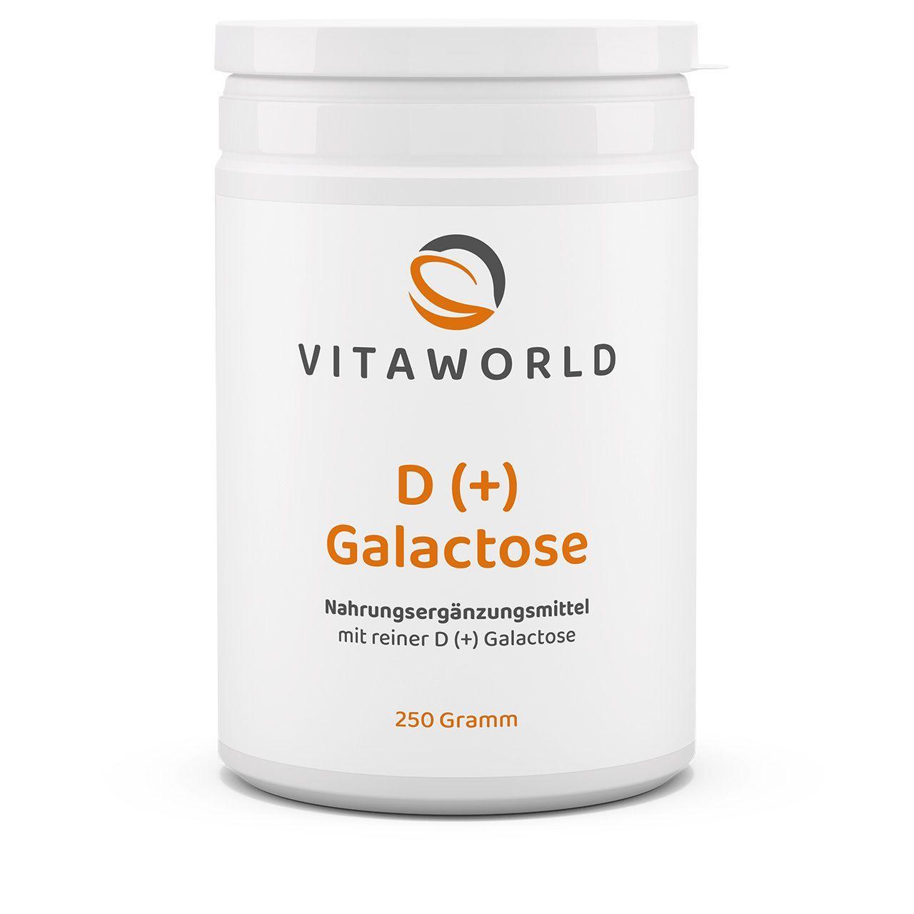 Vitaworld D(+)Galactose | 250 g | Hochreine Galactose 99,5% | Ohne Zusatzstoffe | Enzymatische Herstellung