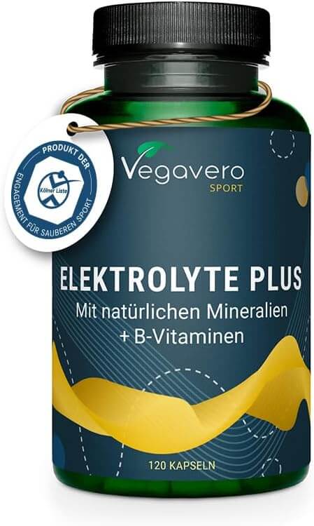 Vegavero Elektrolyte Plus | 120 Kapseln | 1.800 mg Elektrolyte | Mit B-Vitaminen | Hohe Bioverfügbarkeit | Vegan