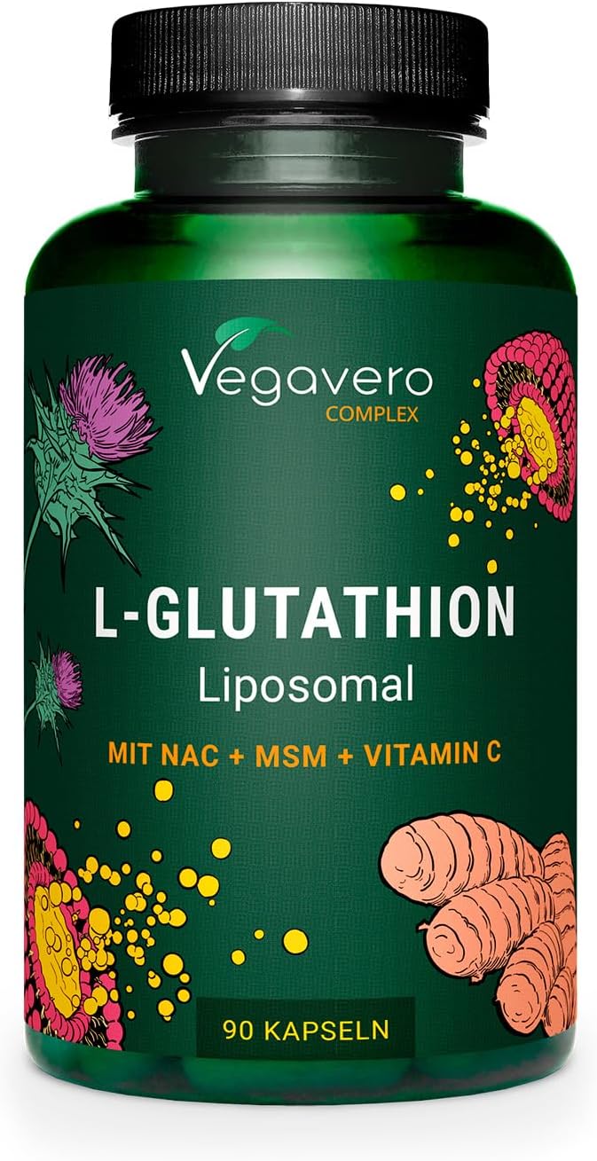 Vegavero L-Glutathion Complex | 90 Kapseln | Liposomal | Mit Vitamin C, NAC, Glycin, MSM, Selen | Vegan