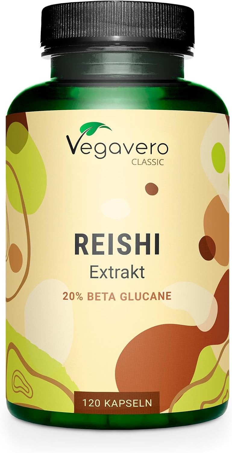 Vegavero Reishi Extrakt | 120 Kapseln | 40% Polysaccharide | 20% Beta Glucan | Vegan