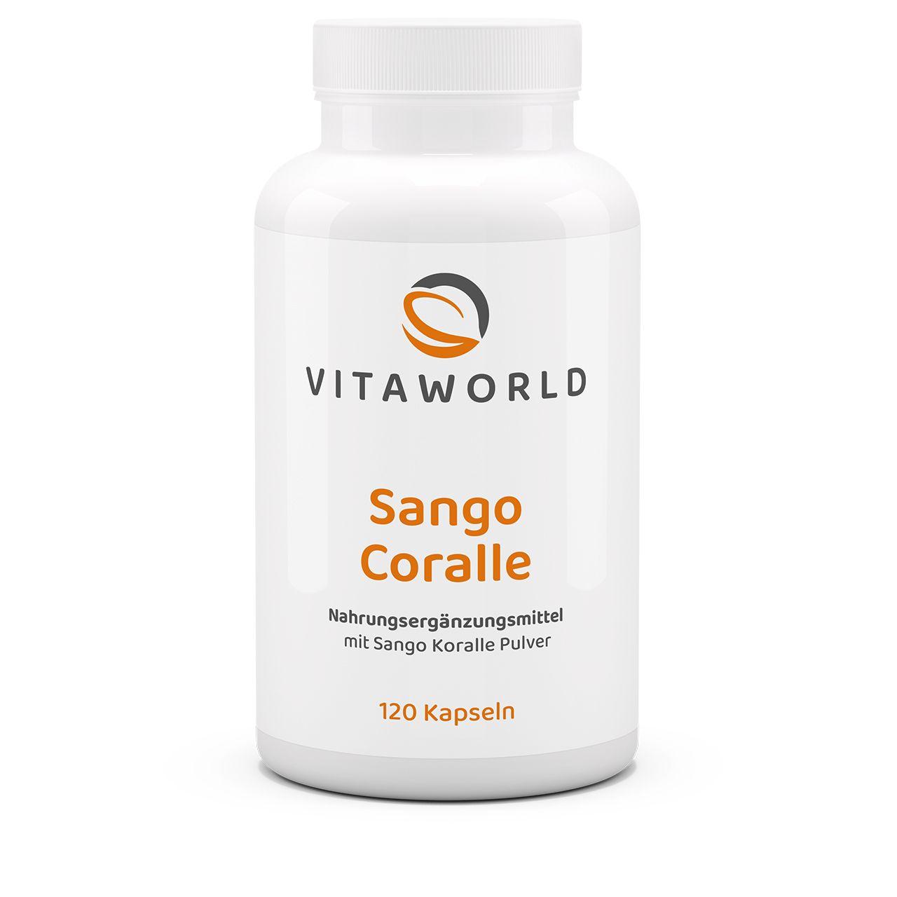 Vitaworld Sango-Coralle 500 mg | 120 Kapseln | Reich an Calcium und Magnesium | Hohe Bioverfügbarkeit | Herkunft Okinawa