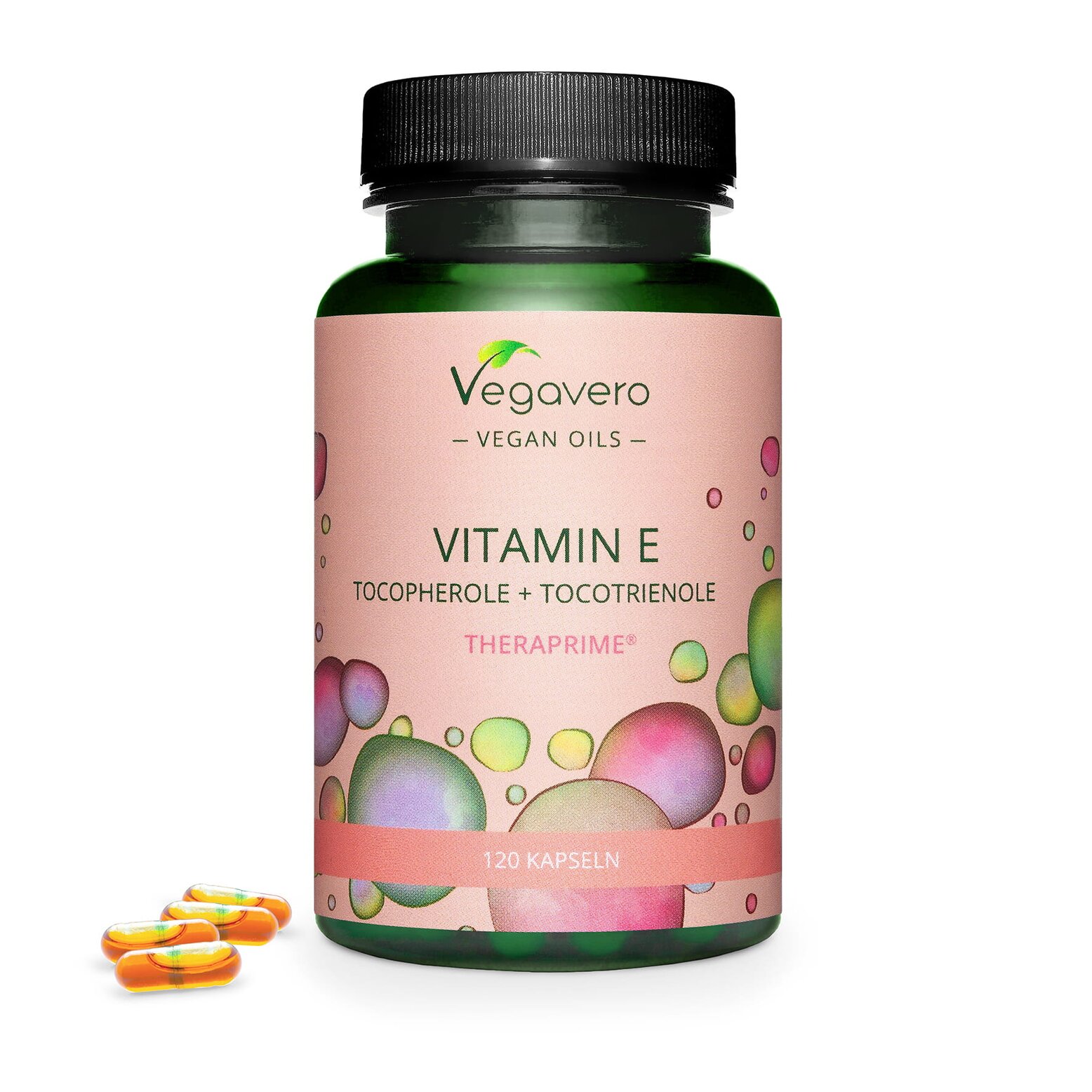 Vegavero Vitamin E-Öl | 120 Kapseln | mit Tocotrienolen und Tocopherolen | vegan