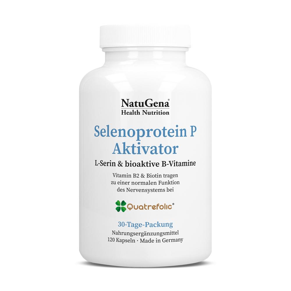 NatuGena Selenoprotein P Aktivator | 120 Kapseln | Mit L-Serin & Bioaktiven B-Vitaminen | Unterstützt Zellschutz & Immunsystem | Vegan & Glutenfrei | Made in Germany