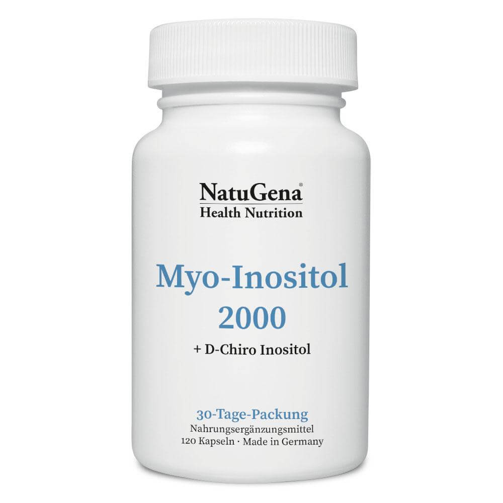 NatuGena Myo-Inositol 2000 | 120 Kapseln | hochdosiertes Myo-Inositol kombiniert mit hochreinem D-Chiro Inositol