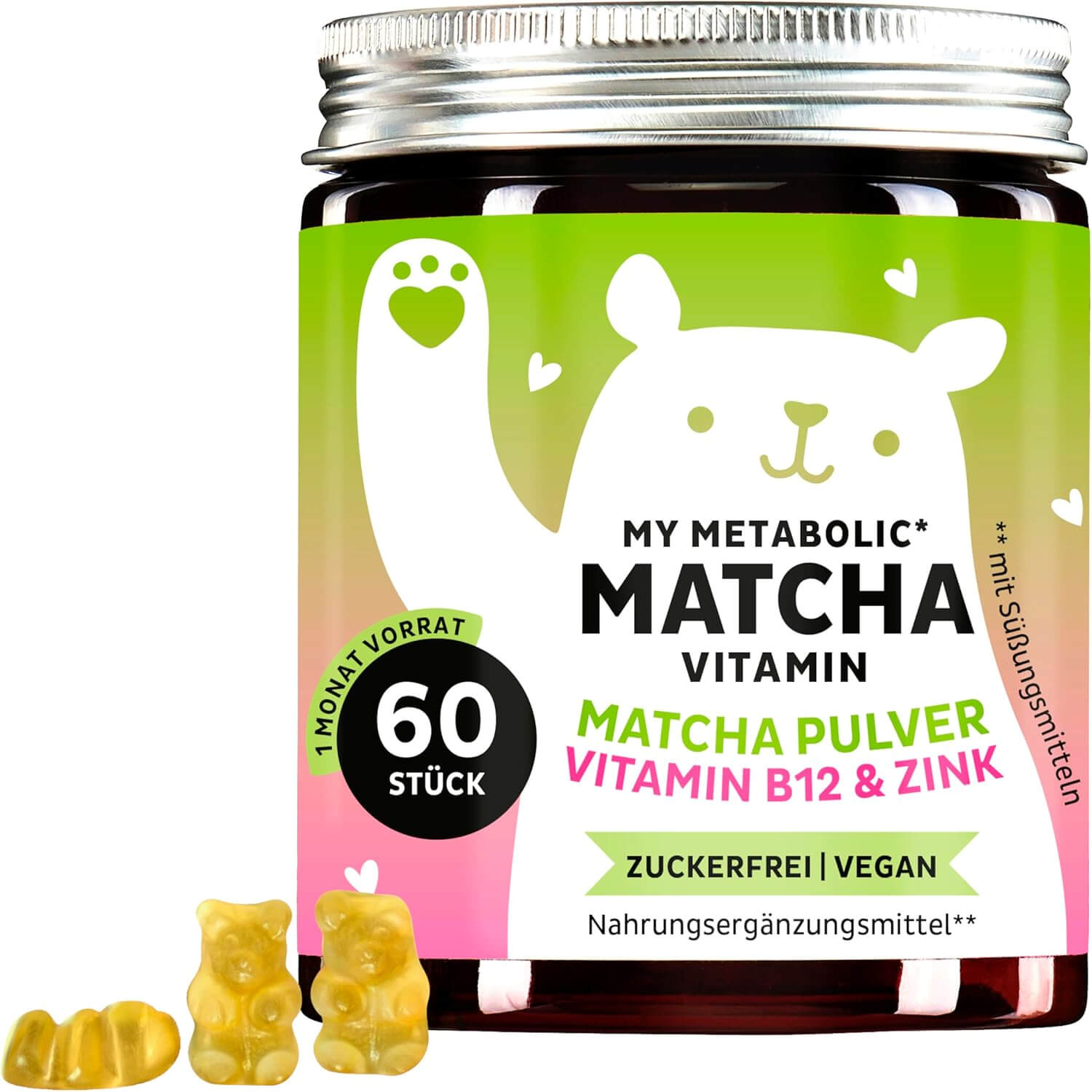 Bears with Benefits My Metabolic Matcha | 60 Stück | vegan | zuckerfrei