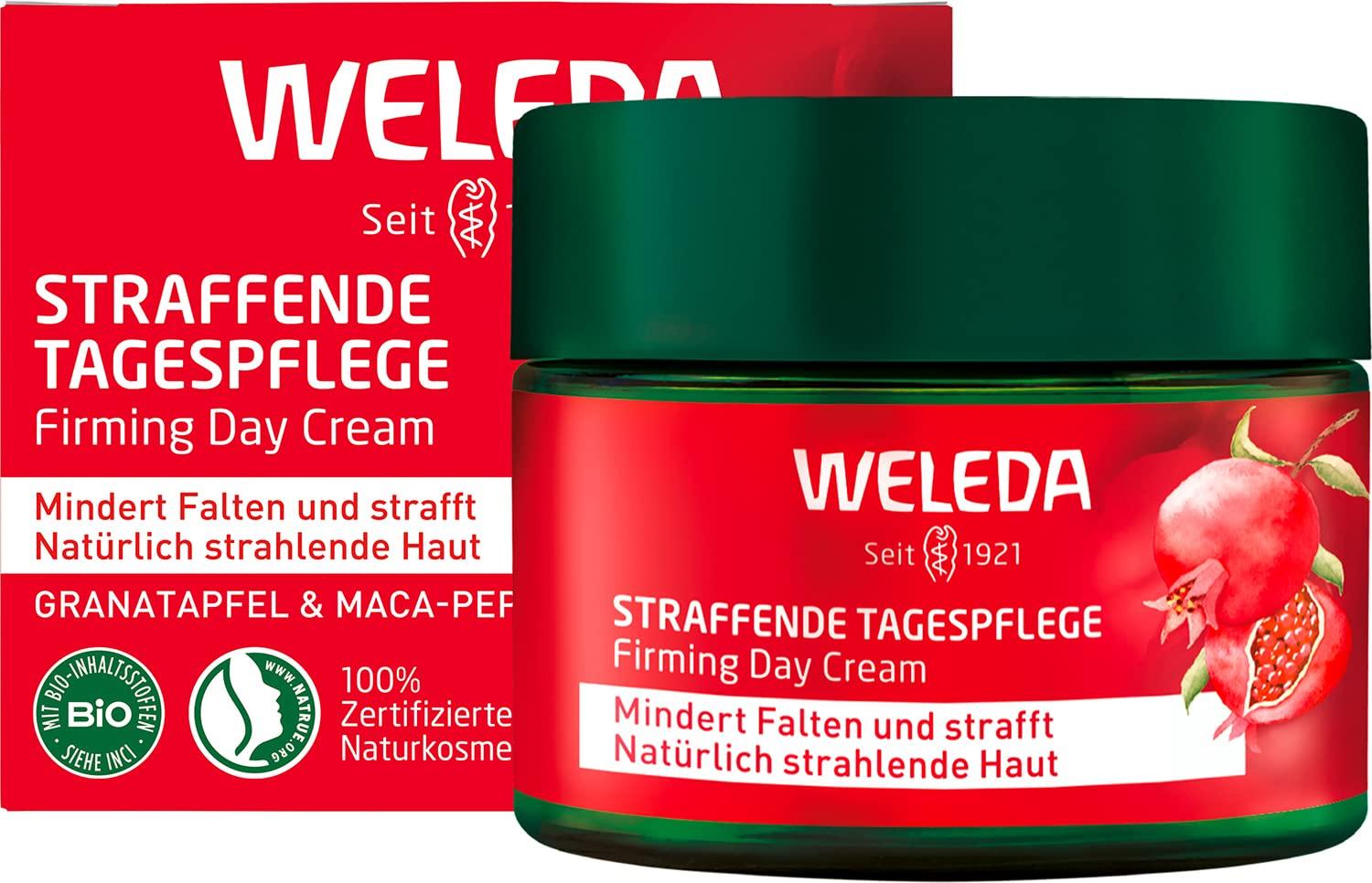 Weleda Straffende Tagespflege Granatapfel & Maca-Peptide | 40 ml | Mindert Falten | Strafft die Haut | Schützt vor blauem Licht | Lang anhaltende Feuchtigkeit | Vegan