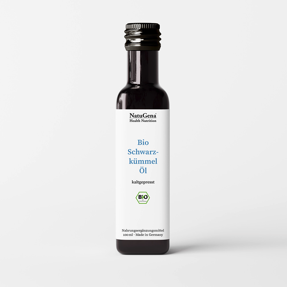NatuGena Bio-Schwarzkümmelöl | 100 ml | Kaltgepresst, Ägyptisches Öl, Vegan, Hochwertig