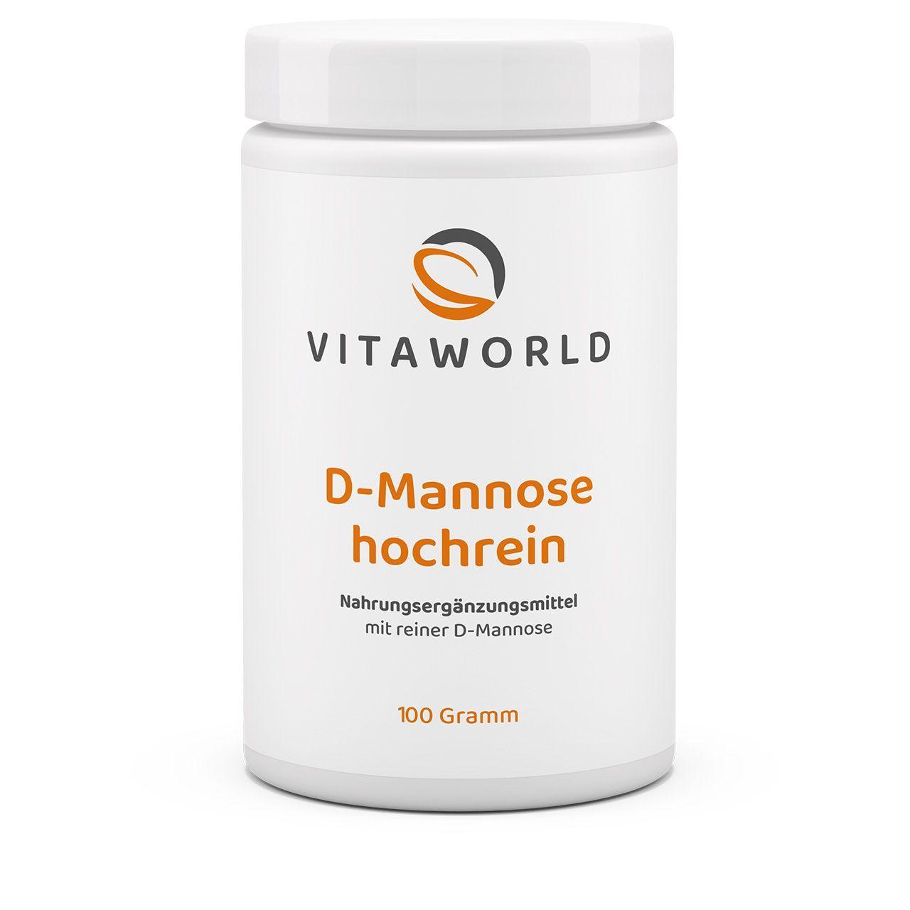 Vitaworld D-Mannose hochrein | 100 g | Hochreine D-Mannose aus Mais | Ohne Zusätze | Vegan