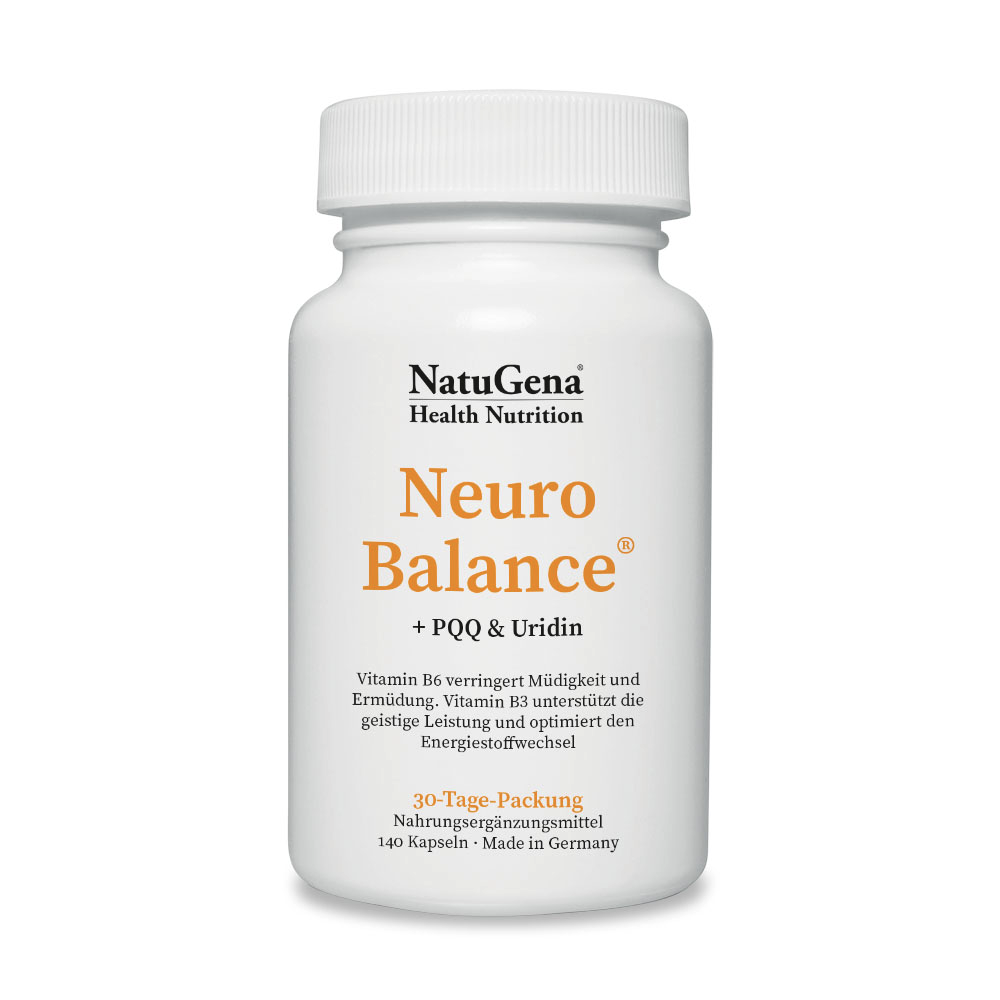 NatuGena NeuroBalance® | 140 Kapseln | Hochwertige B-Vitamine, Pflanzenextrakte, Aminosäuren | Unterstützt das Wohlbefinden