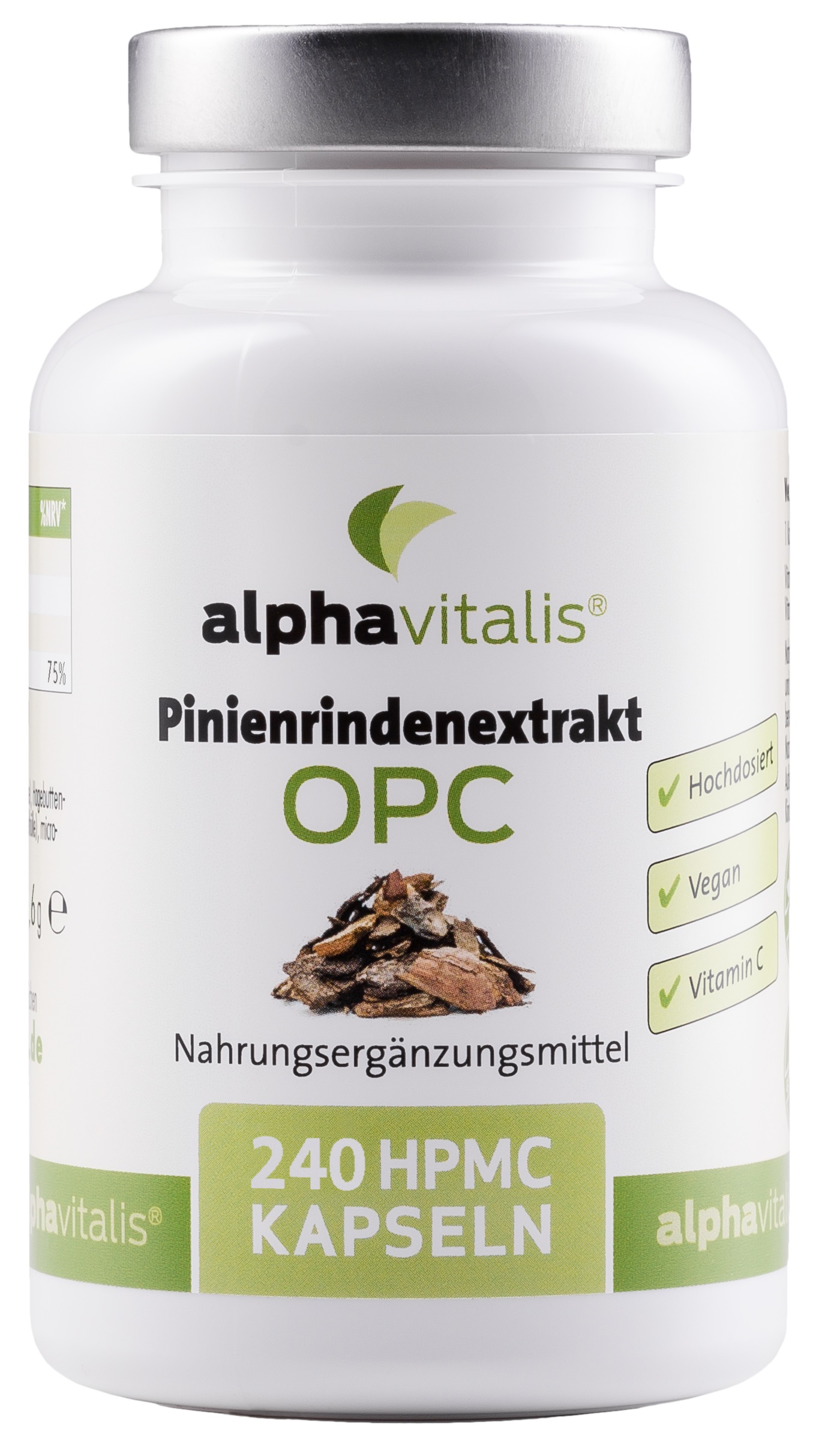 Alphavitalis Pinienrinden Extrakt mit OPC | 240 Kapseln | hochdosiert | laborgeprüft | vegan