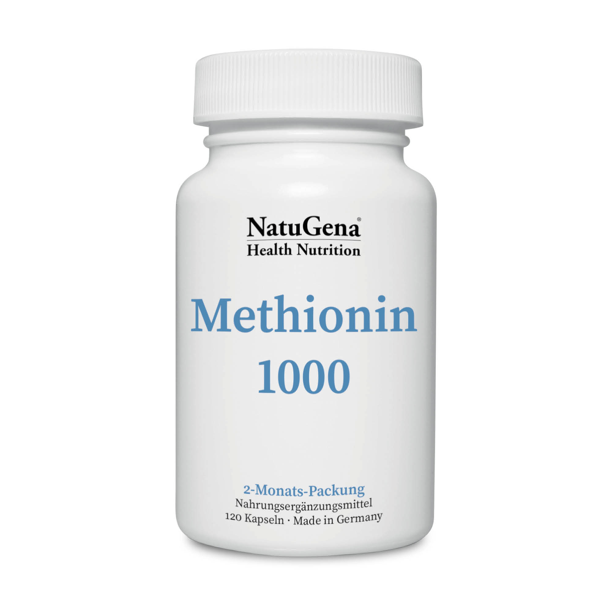 NatuGena Methionin 1000 | 120 Kapseln | Essentielle schwefelhaltige Aminosäure, Quelle für organischen Schwefel